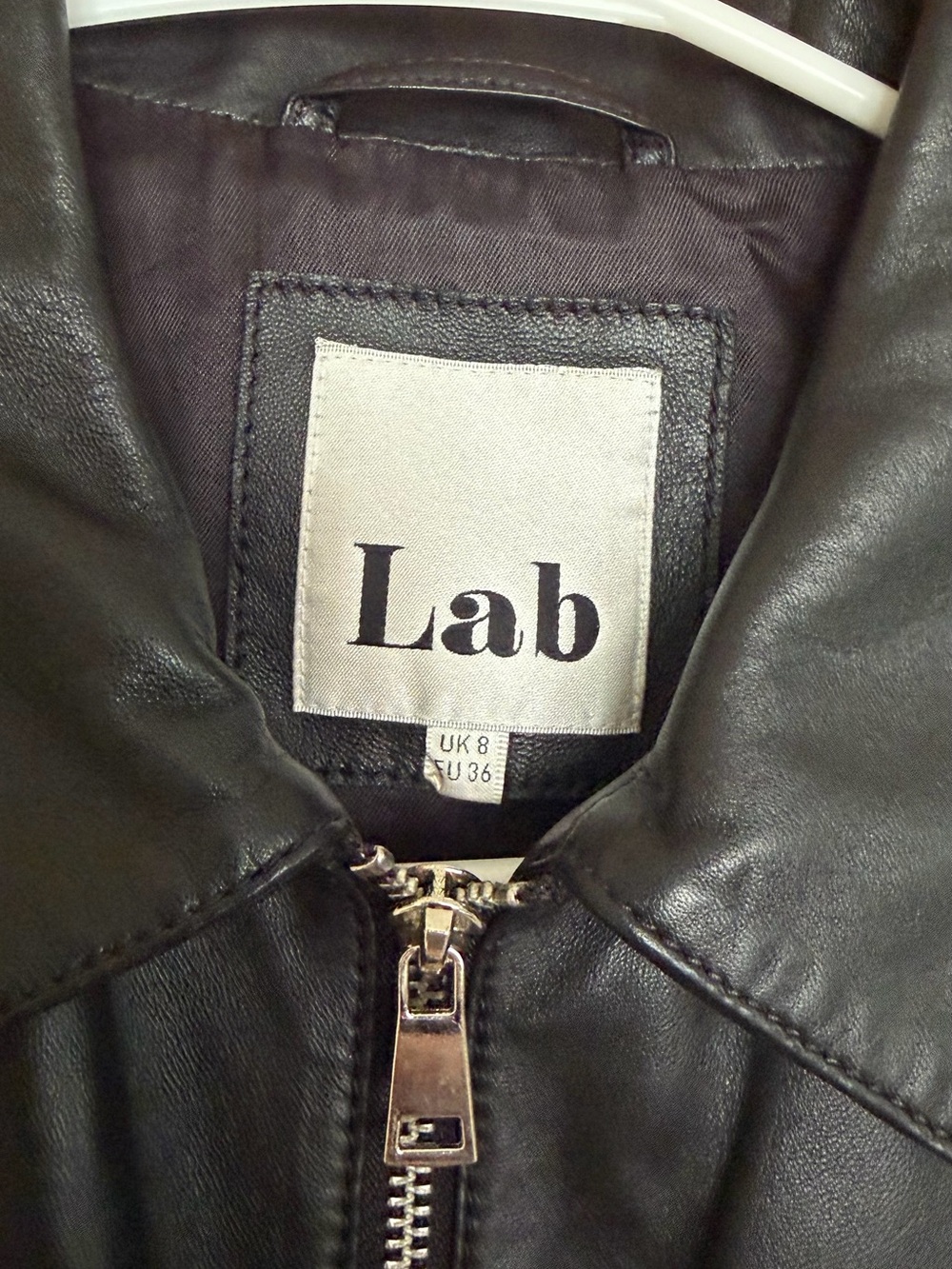 Lab Black Leather Long Zip Jumpsuit Jacket 4 Petite - Picture 2 of 8